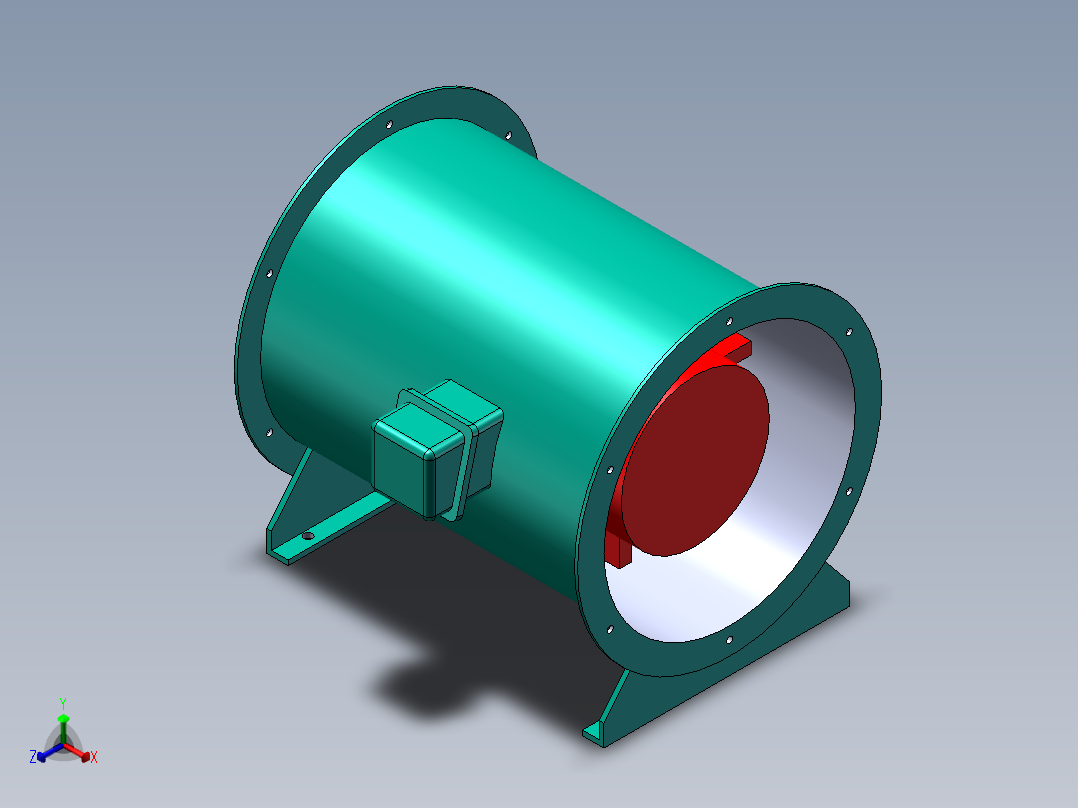 HTD(B)系列风机正等轴测图