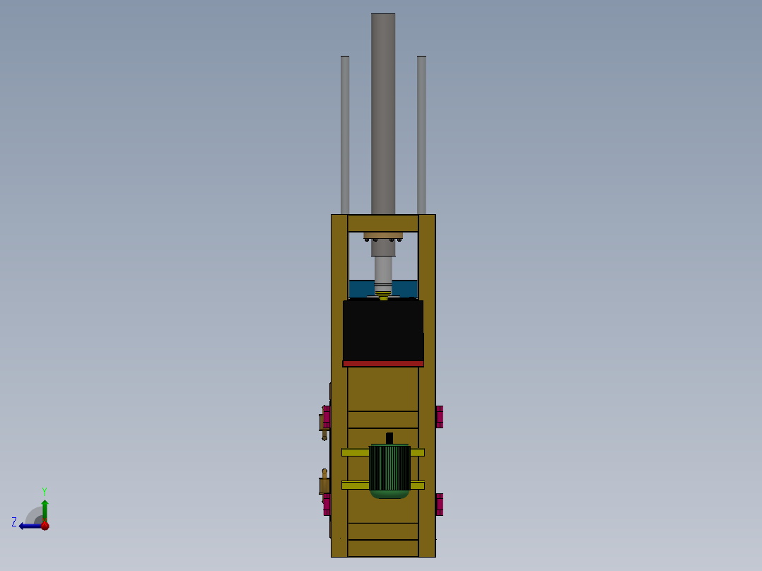 小型液压打包机sw16可编辑右视图