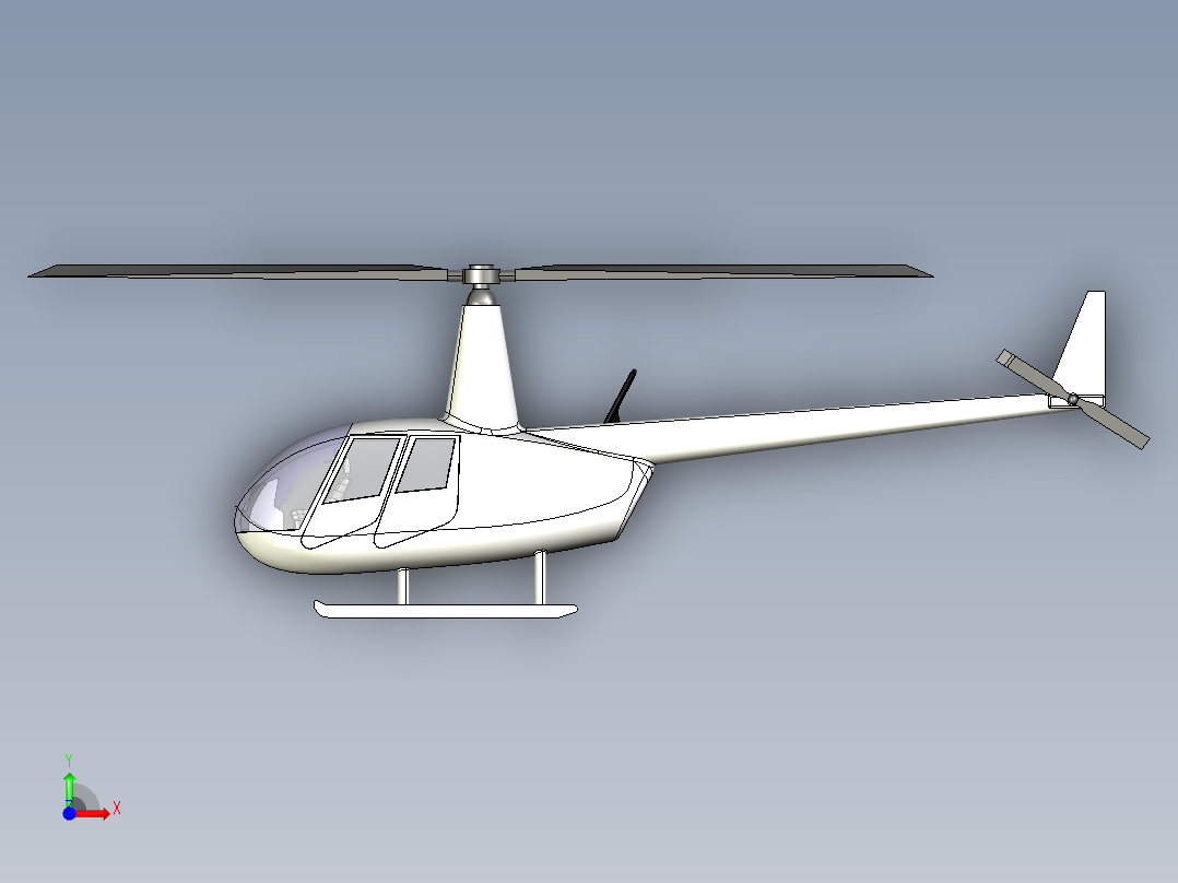 catia 直升飞机巡警前视图
