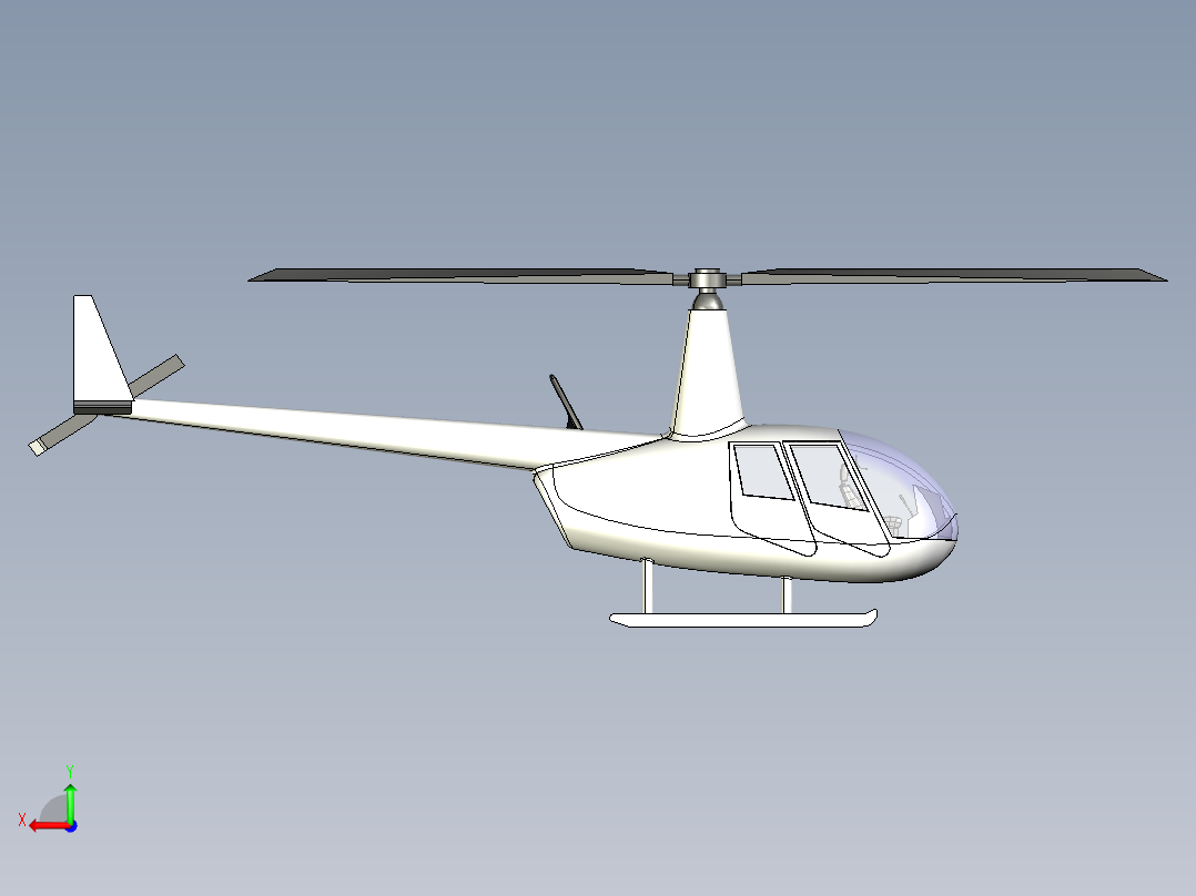 catia 直升飞机巡警后视图