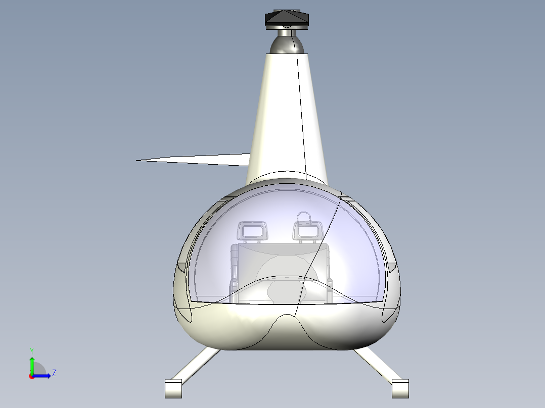 catia 直升飞机巡警左视图