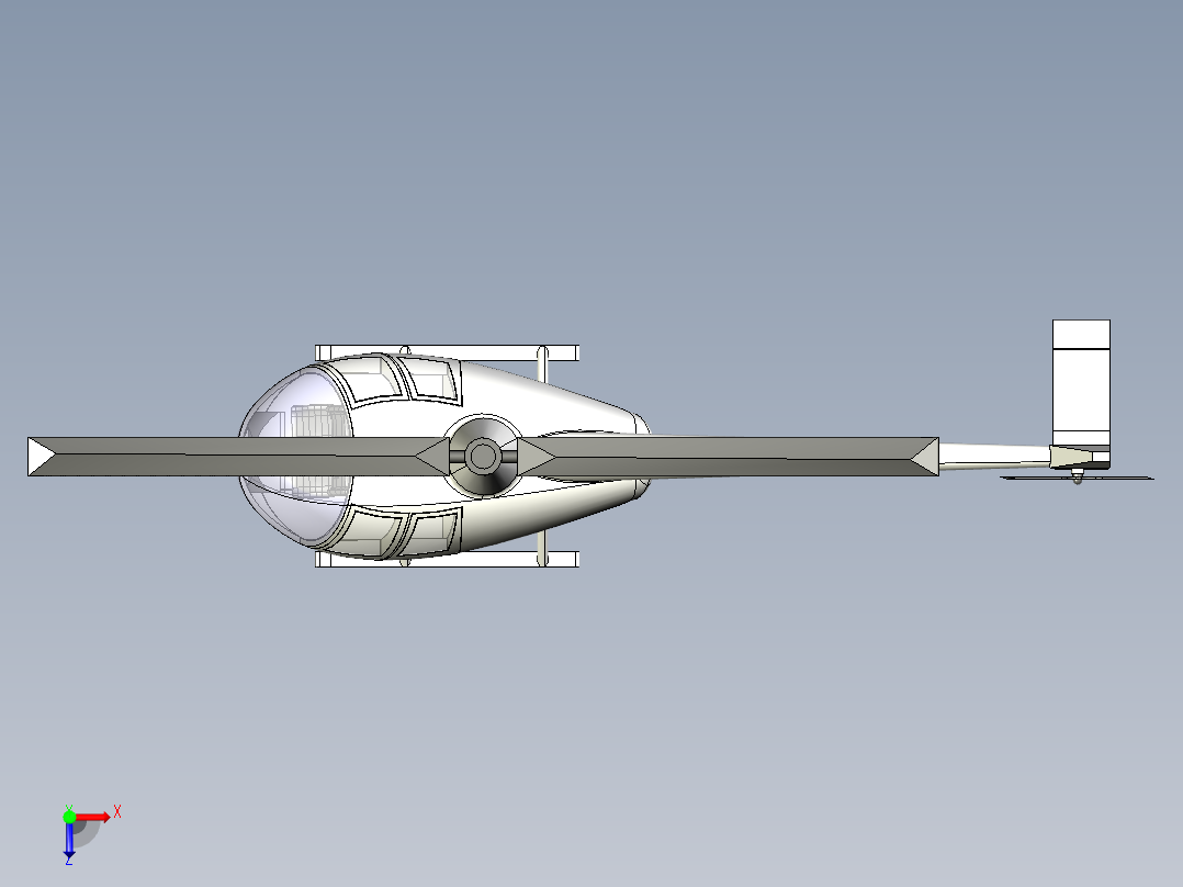 catia 直升飞机巡警俯视图