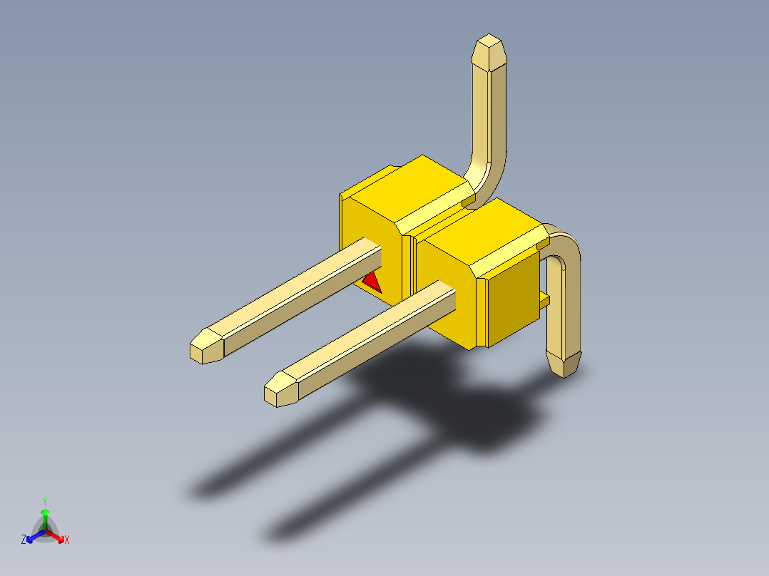 彩色公排针 100mil 2.54mm 系列-DS1022_yellow_02p_100mil_Type_SMT_R1_rev1.0