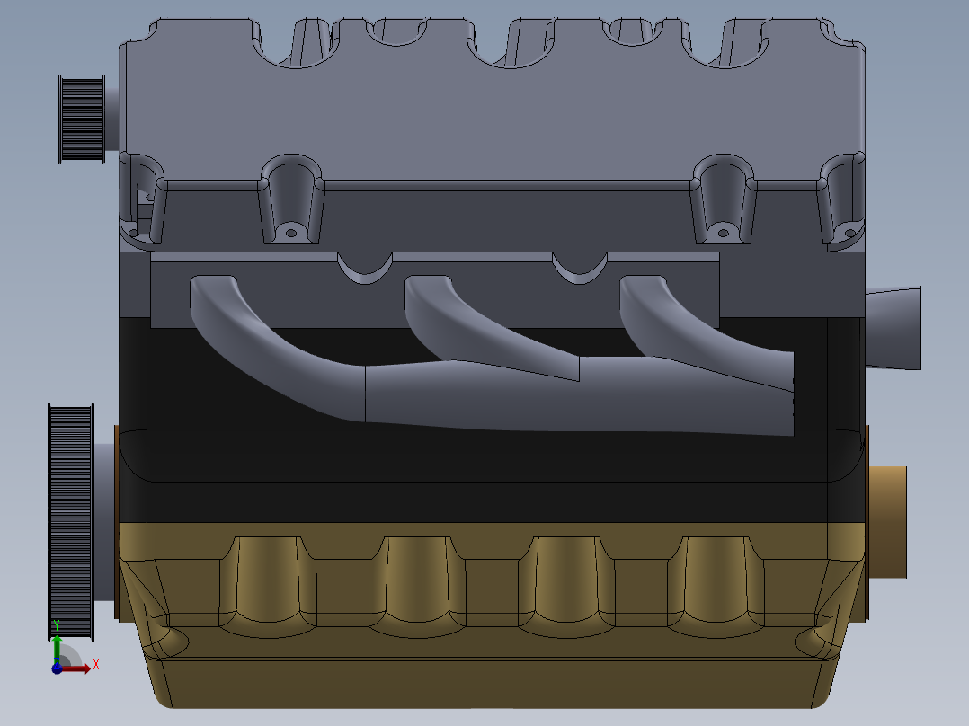 V6发动机前视图