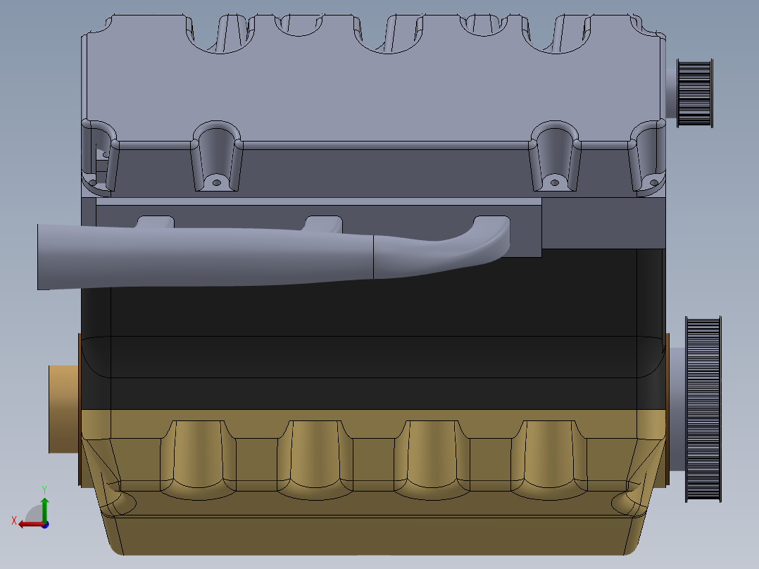V6发动机后视图