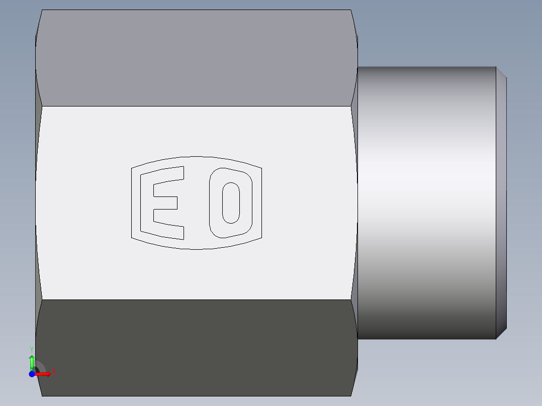 卡套式工业通用硬管接头EO_Swivel_connector_GAI15LRCFX前视图