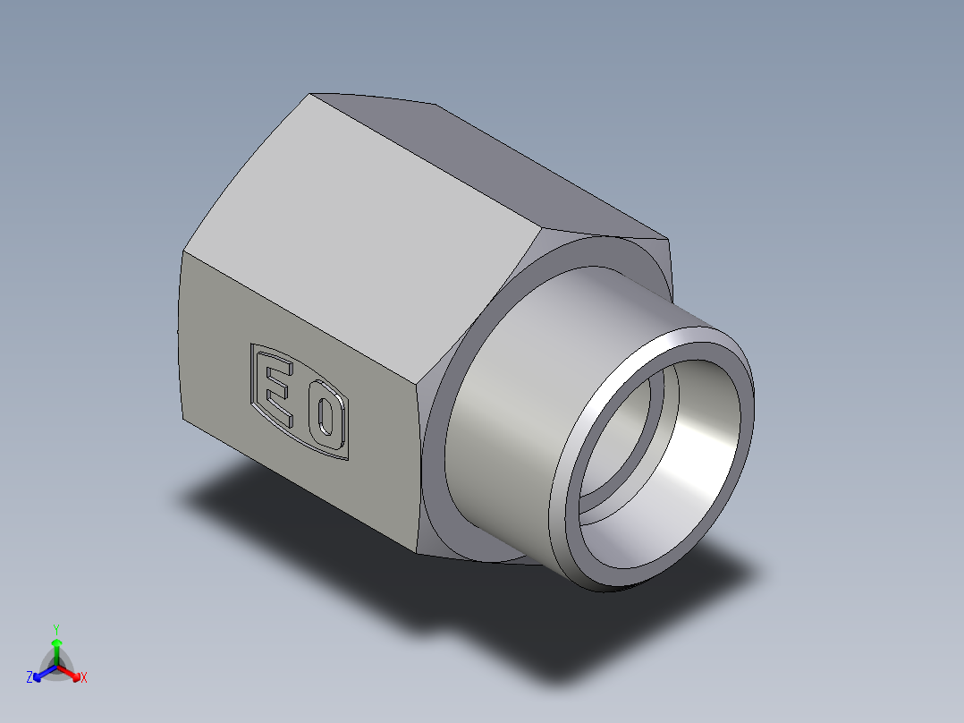 卡套式工业通用硬管接头EO_Swivel_connector_GAI15LRCFX正等轴测图