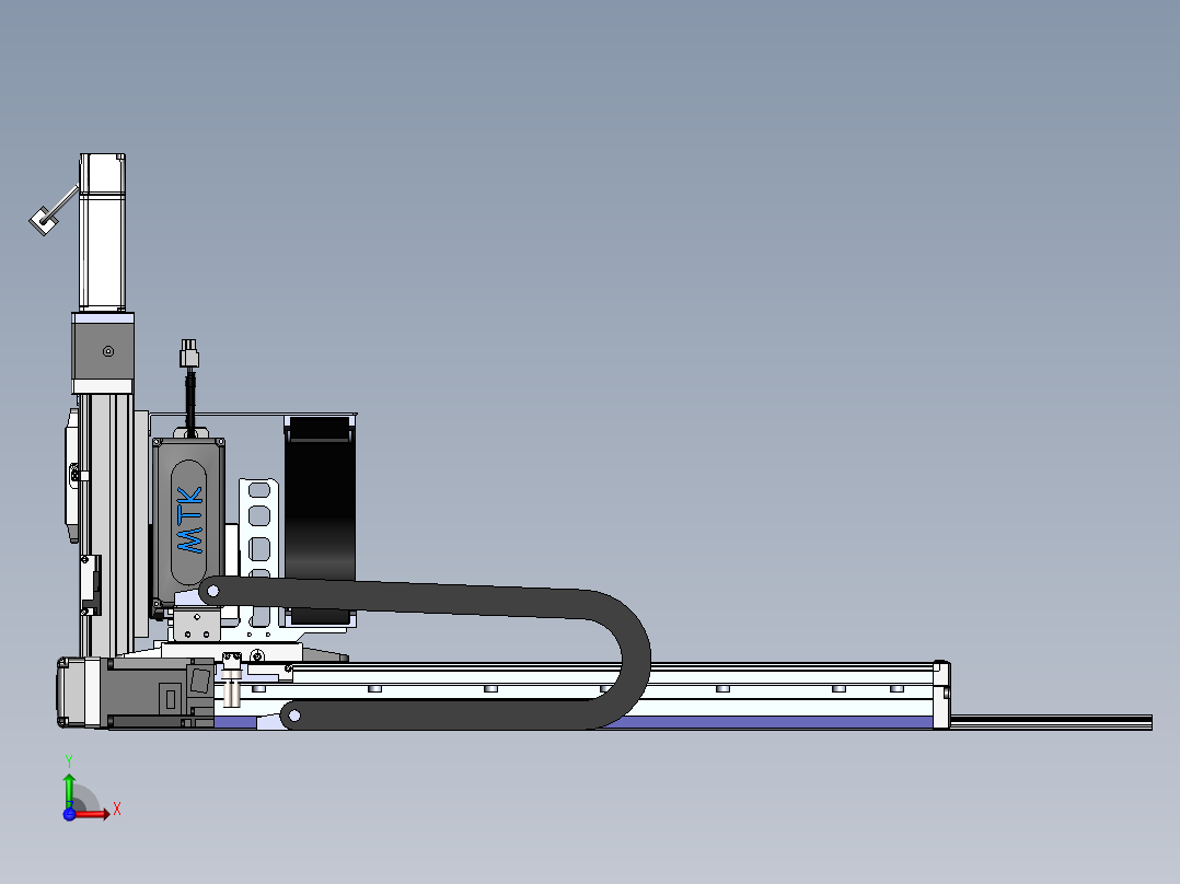 内嵌直交机械手XYG系列XYG432-A2+辅轨前视图