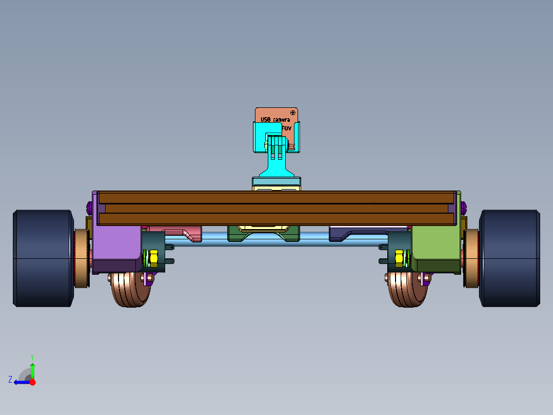 双驱动的视觉导引AGV原型车右视图