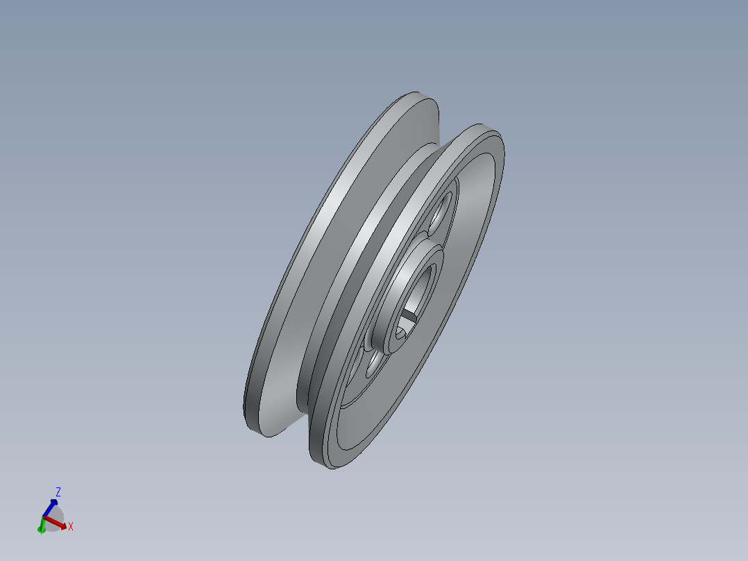 V型皮带轮-2--sw三维 <span style='color: red'>3d</span>模型设计图