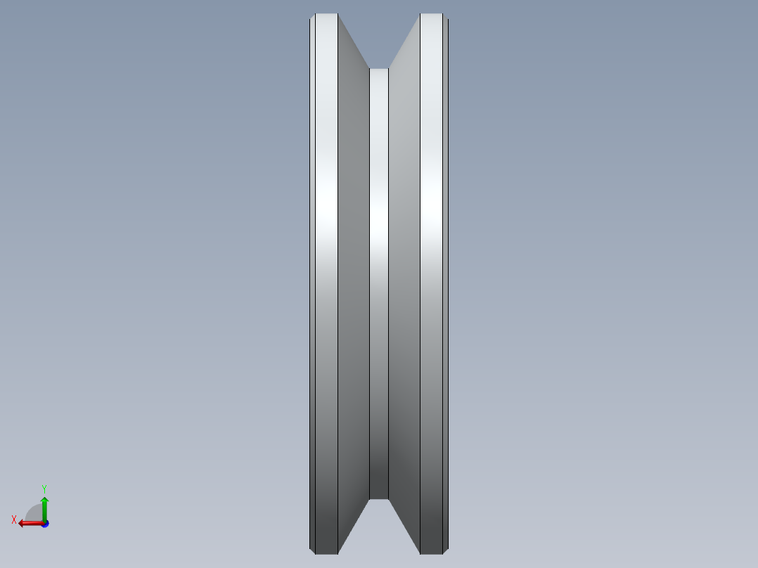 V型皮带轮-2--sw三维 3d模型设计图后视图