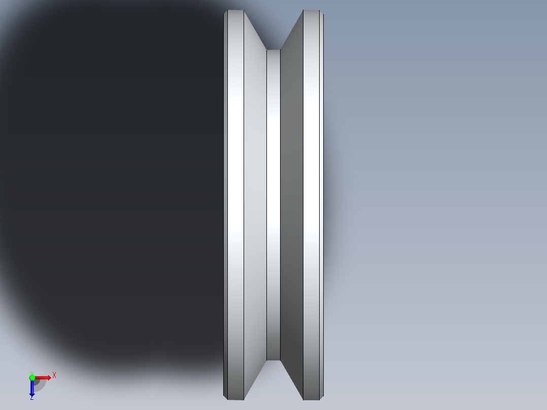 V型皮带轮-2--sw三维 3d模型设计图俯视图