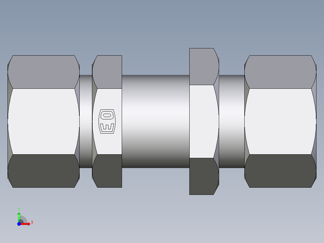 卡套式工业通用硬管接头EO_Bulkhead_union_SV15ZL71前视图