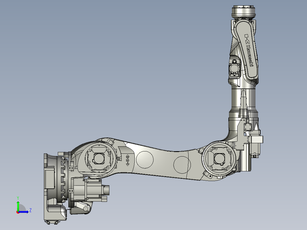 川崎BX100L六轴工业机器人三维模型资料左视图