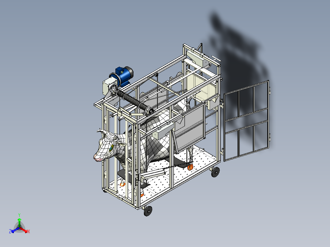 牛蹄自动<span style='color: red'>处理机</span>3D图纸 IGS格式