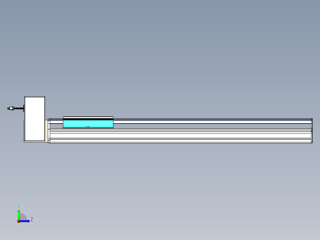 同步带滑台-半封闭B22H-L100-C-S800-LU-P75-D3-N5左视图