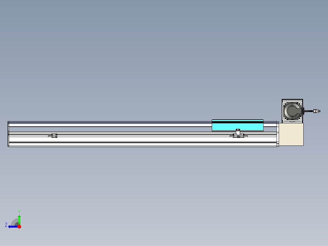 同步带滑台-半封闭B22H-L100-C-S800-LU-P75-D3-N5右视图