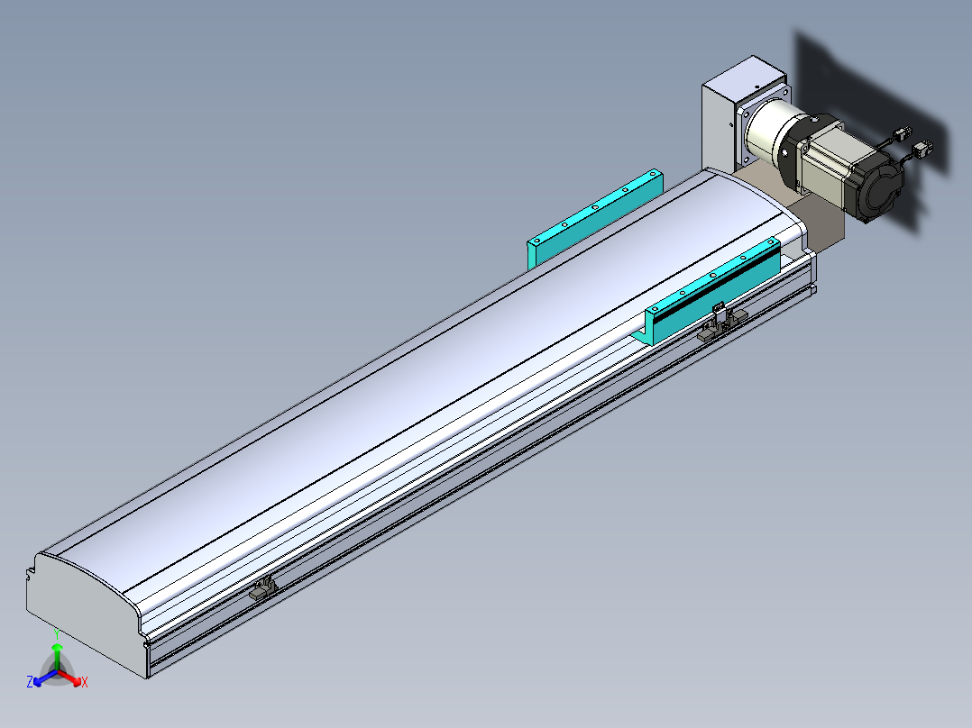 同步带滑台-半封闭B22H-L100-C-S800-LU-P75-D3-N5正等轴测图