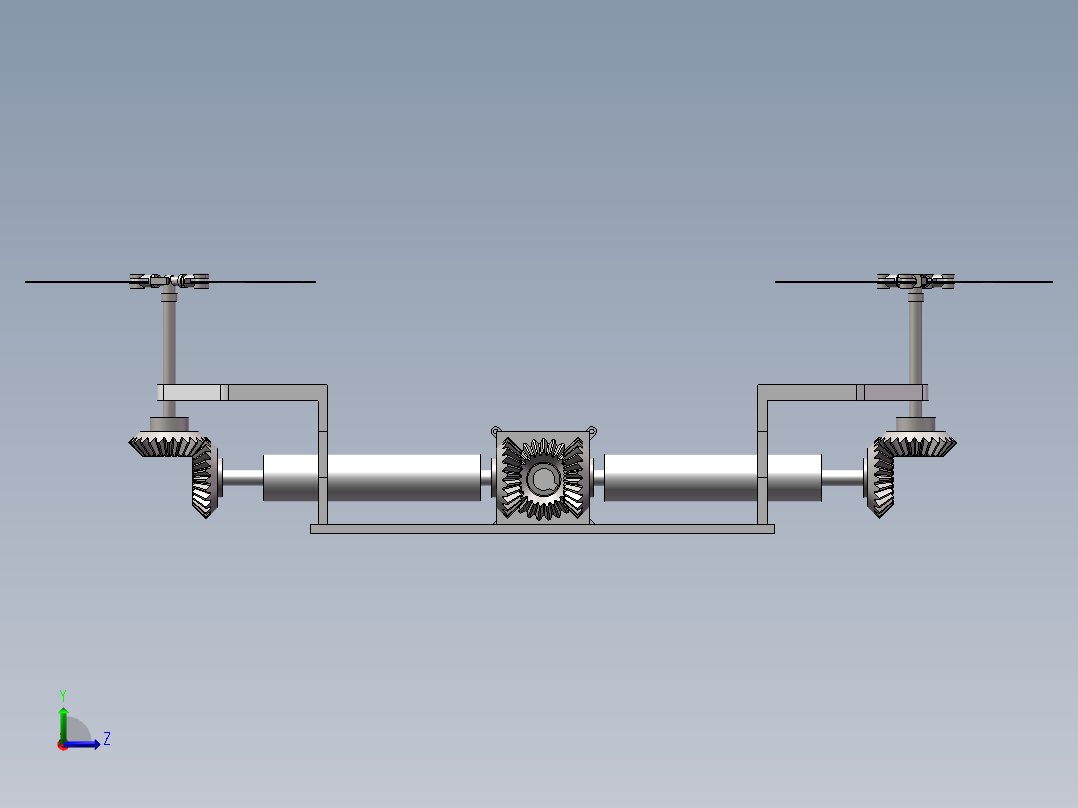 多地形移动平台之四旋翼无人飞行器左视图