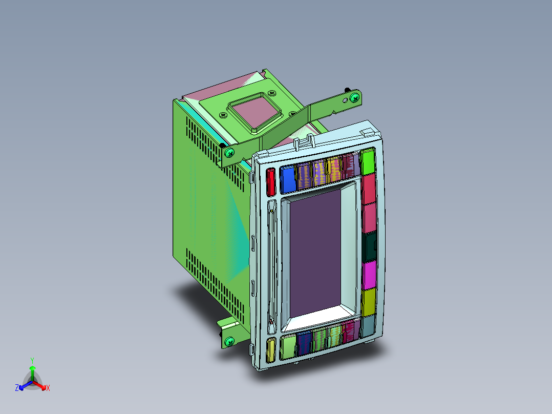 车载音频播放系统正等轴测图