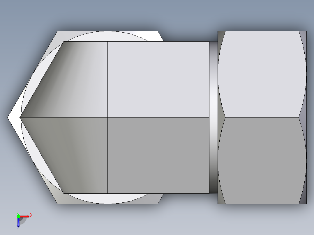 卡套式工业通用硬管接头EO_Union_elbow_W28L71俯视图
