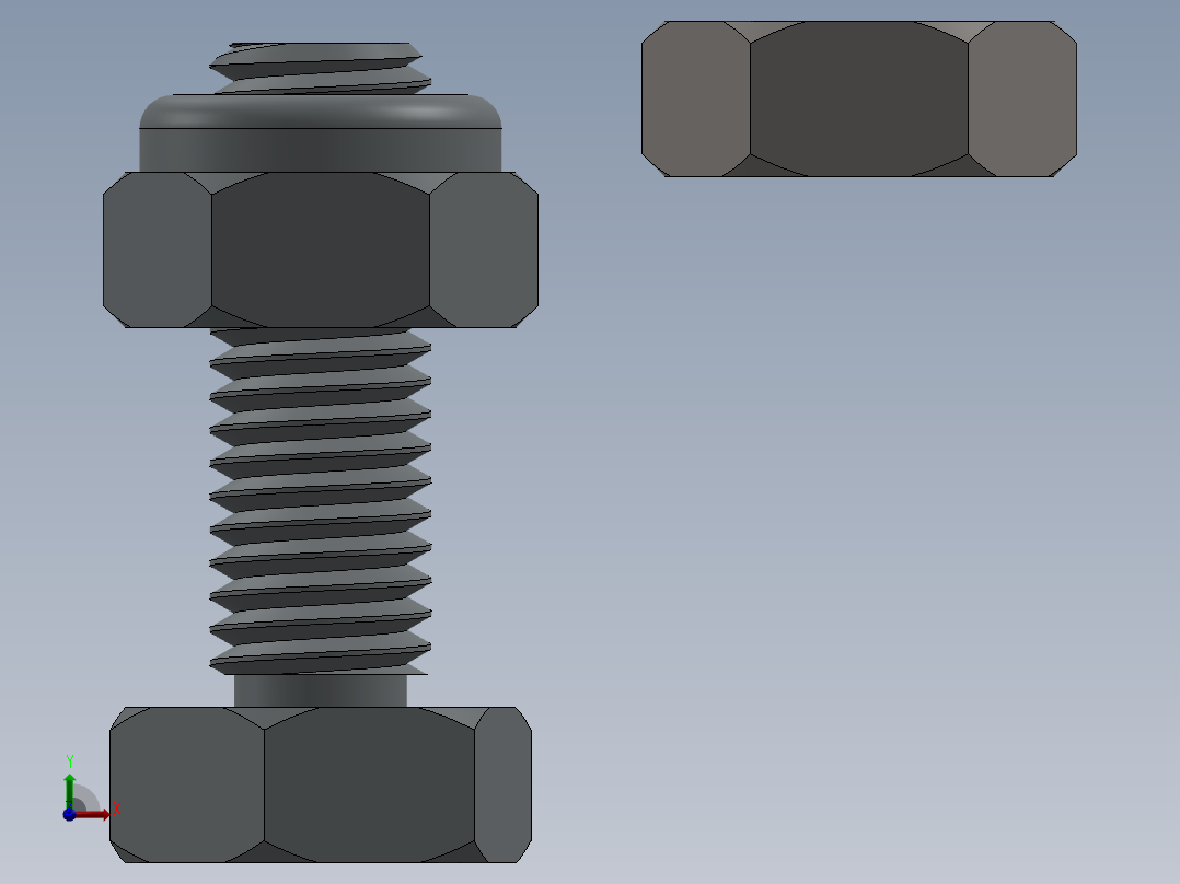 螺钉和螺母M10前视图