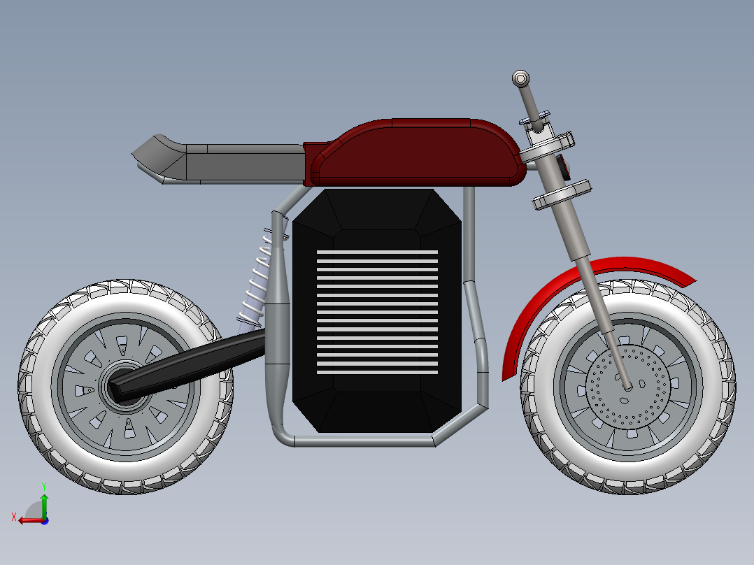 电动自行车 摩托车 (18)后视图