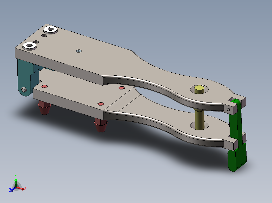 手柄翻开式钻模模架的SolidWorks参数化建模和虚拟装配(sw13+说明书)主视图