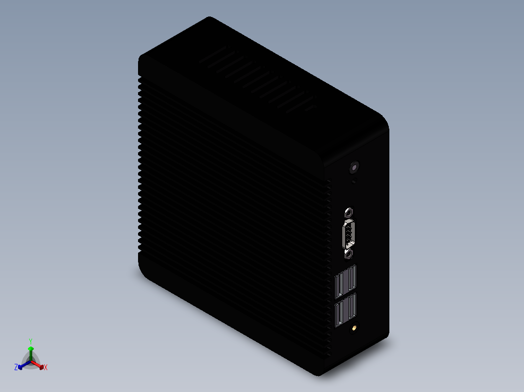 mini-itx微型电脑模型机箱正等轴测图