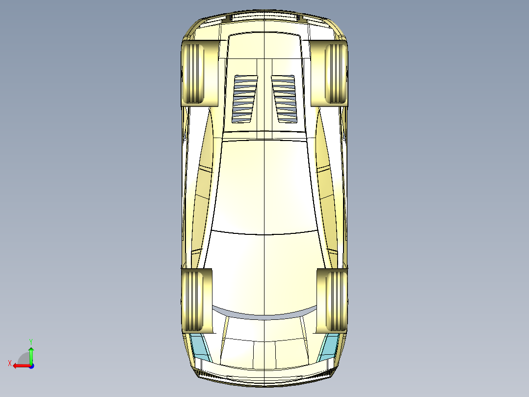 CATIA兰博基尼全套建模后视图