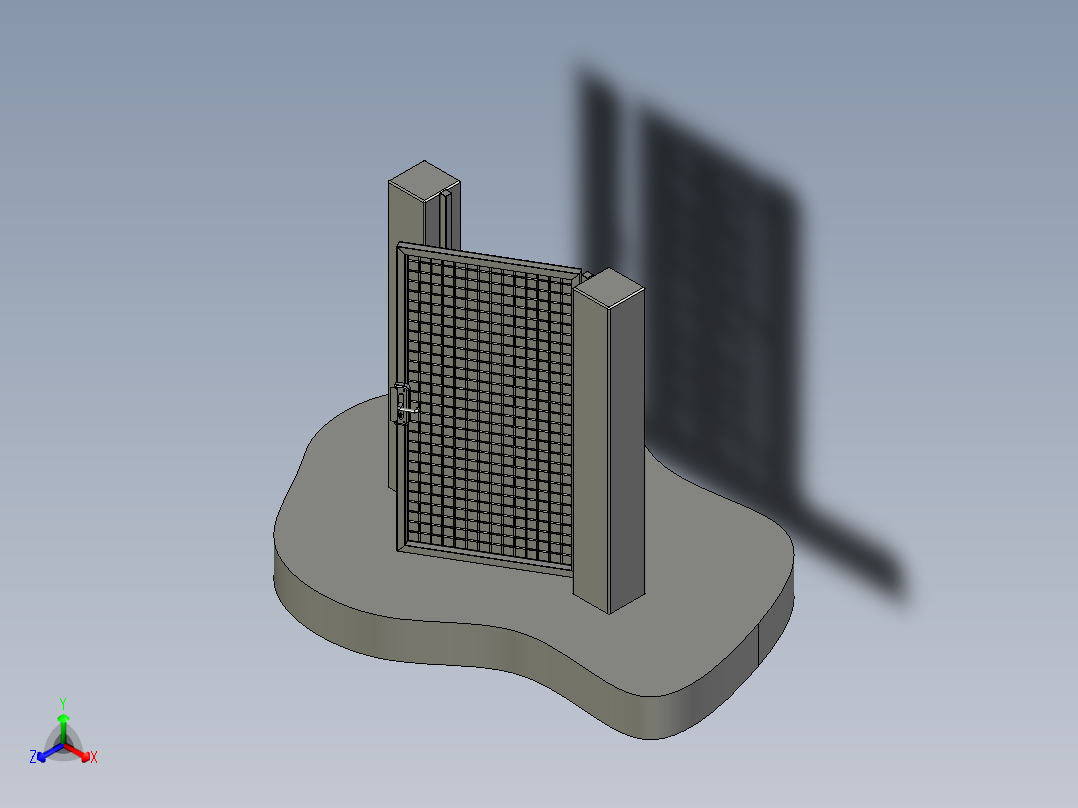 大门(3)正等轴测图