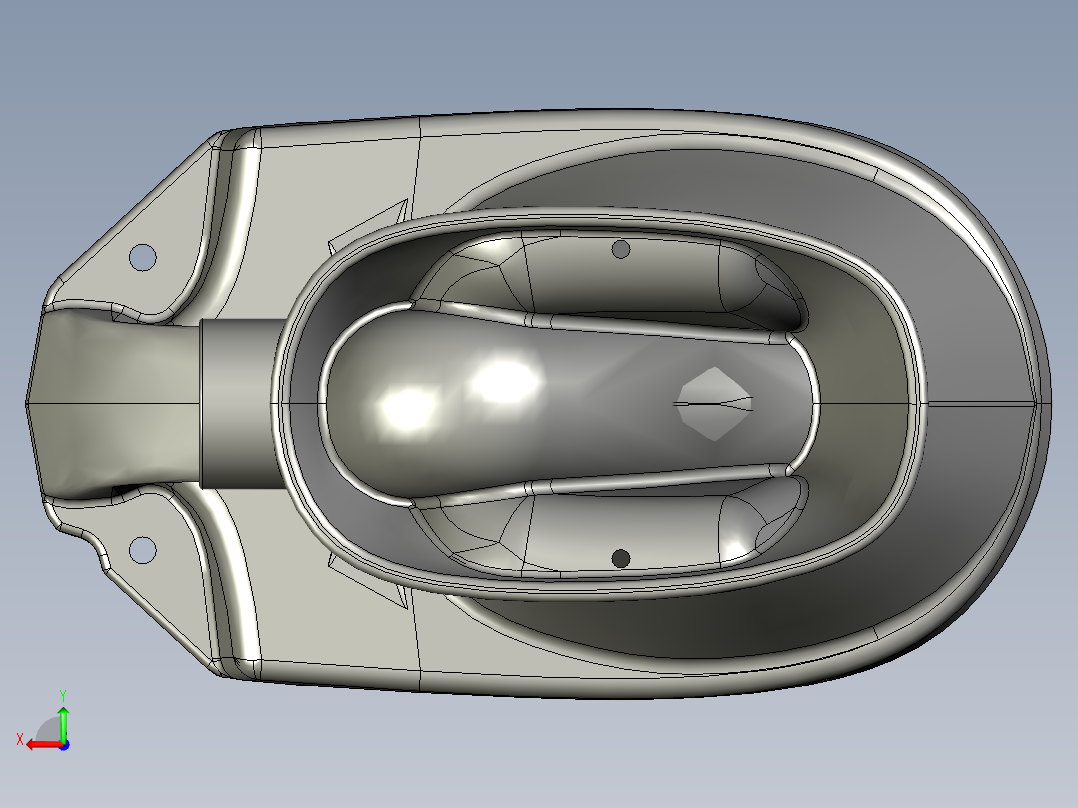 冲水马桶后视图