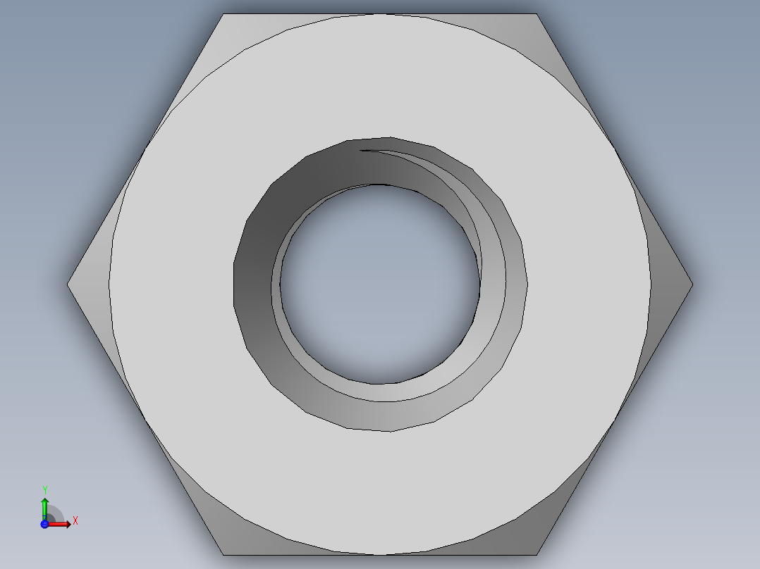 DIN 934 螺母-M2 Nut.SLDPRT前视图