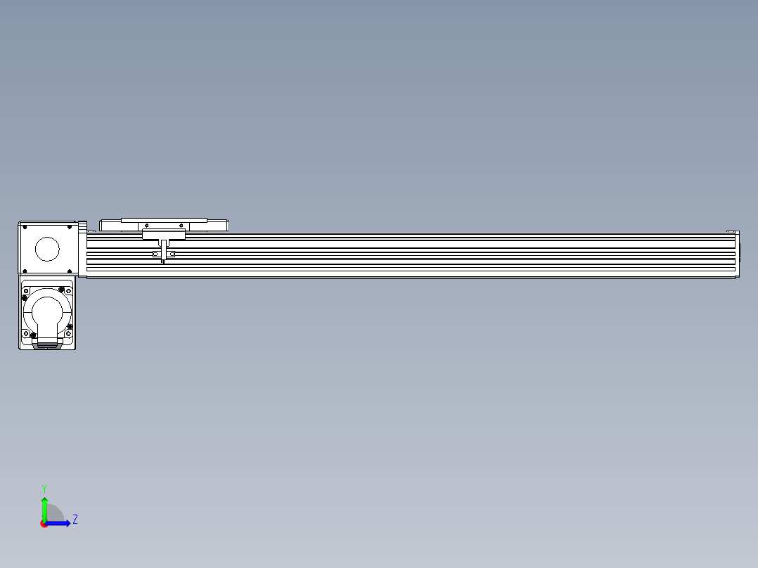 同步带全封闭直线模组TPA-HCB-110D-90-L550-LP-Y-P40-N3左视图