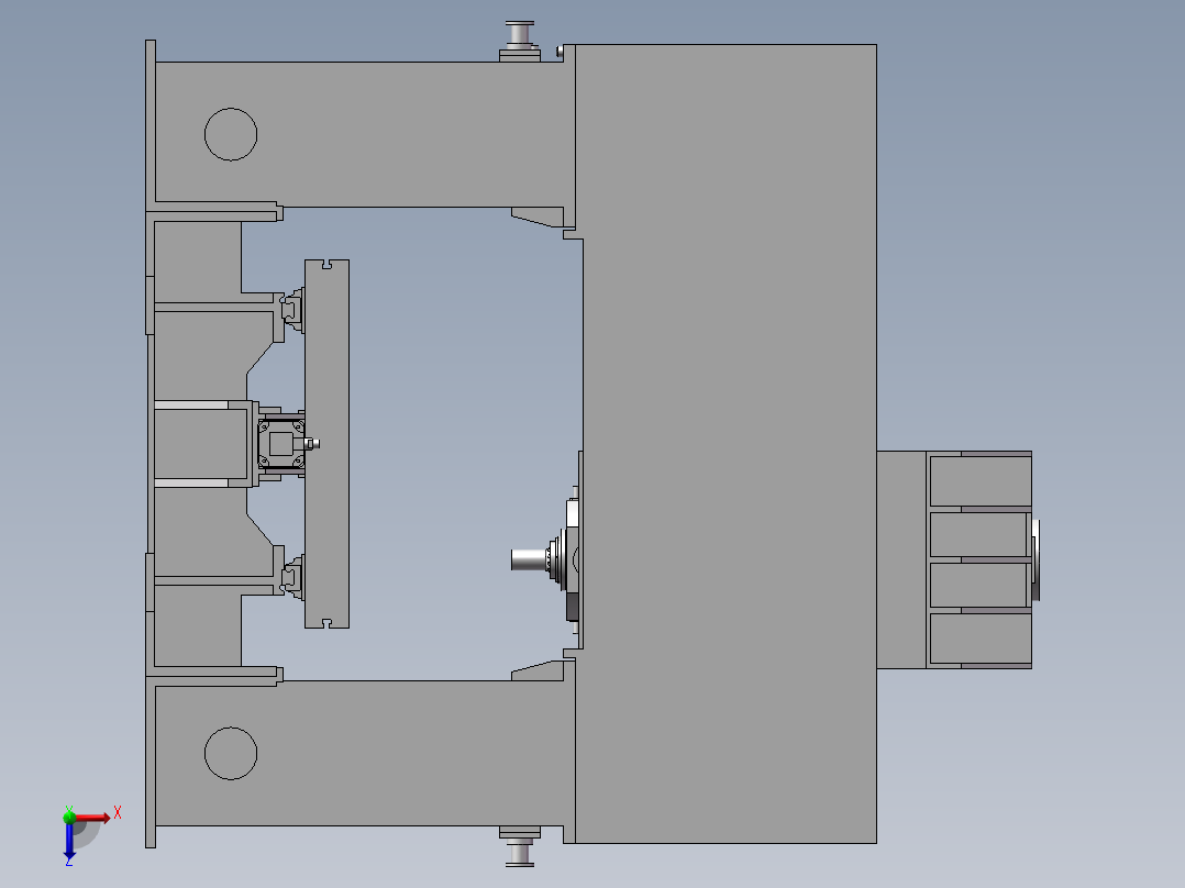大型搅拌摩擦焊接设备模型结构SW模型图俯视图