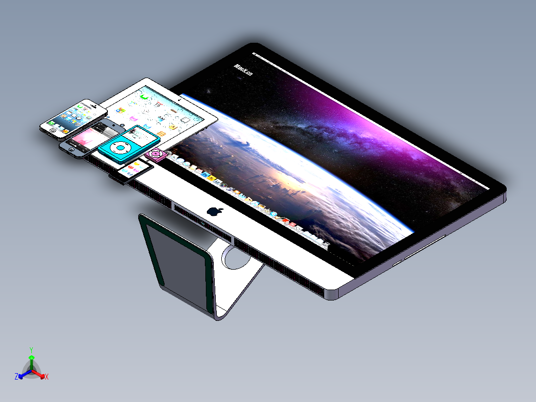 苹果全系列数码产品正等轴测图