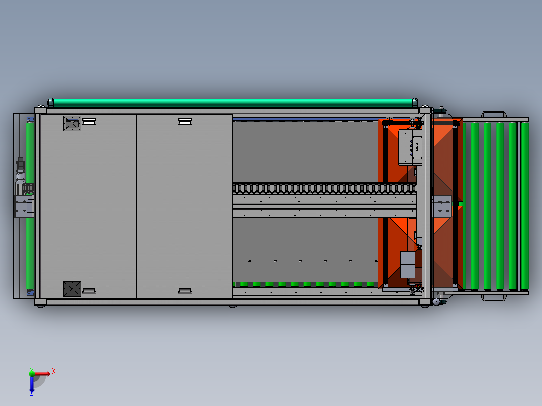 薄板尺寸ccd检测机俯视图