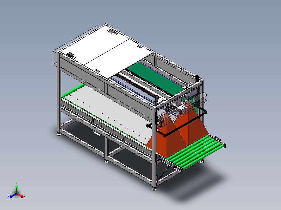 薄板尺寸ccd检测机正等轴测图