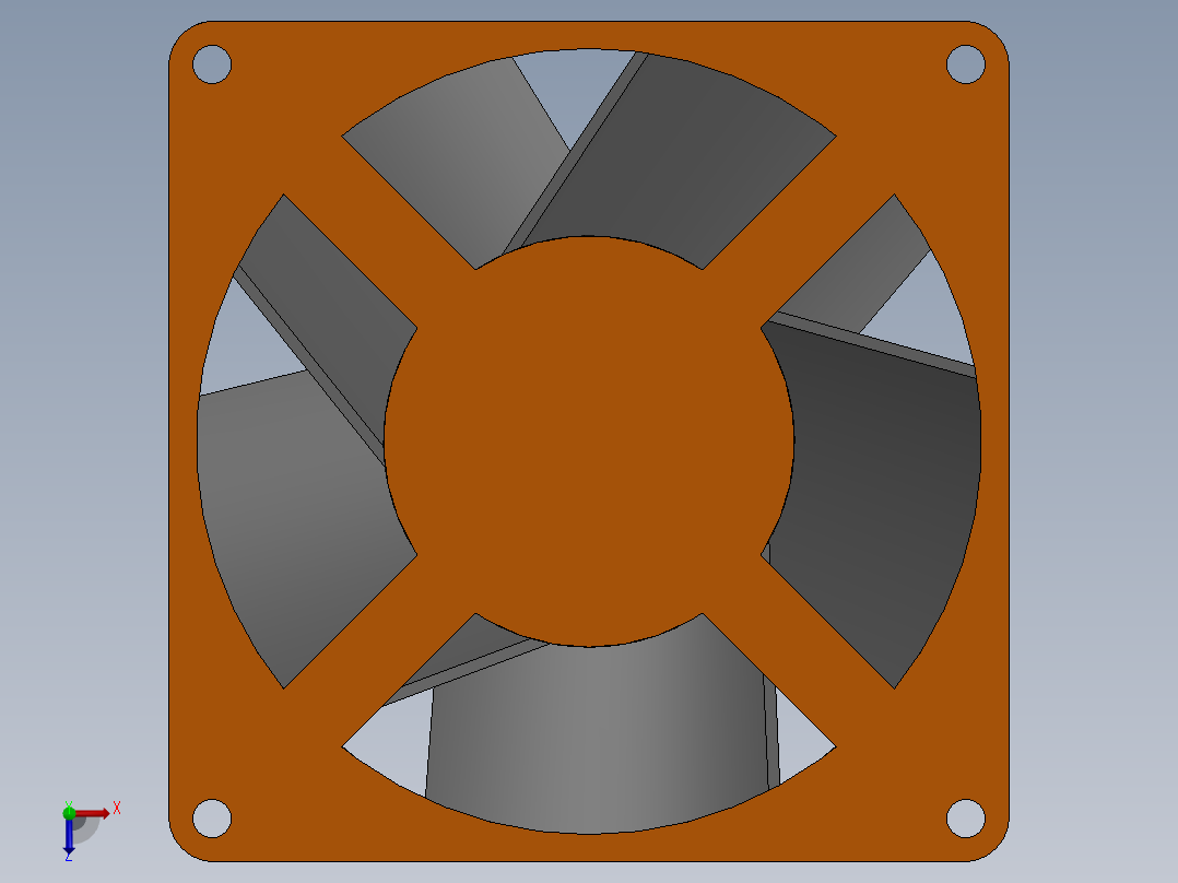 92毫米x92毫米风扇俯视图