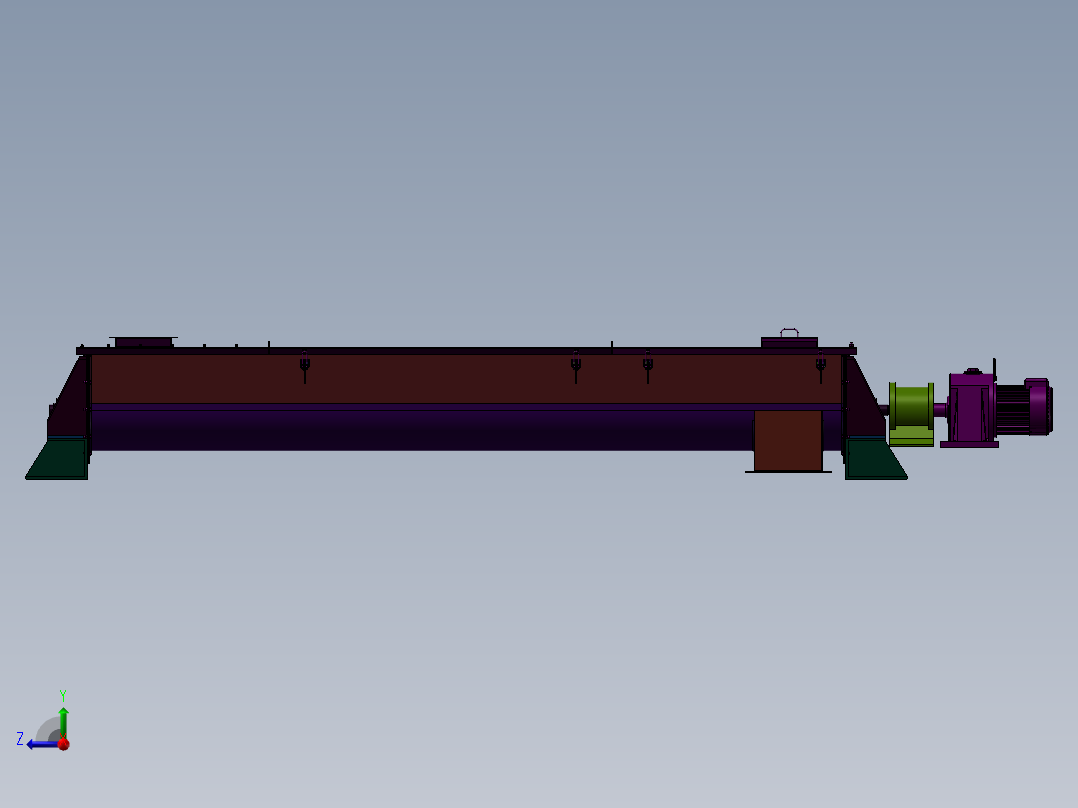 混凝土螺旋式输送机设计右视图