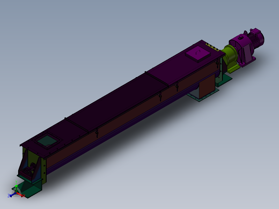 混凝土螺旋式输送机设计正等轴测图