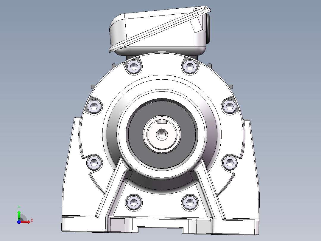 电机 带摆线针减速机前视图