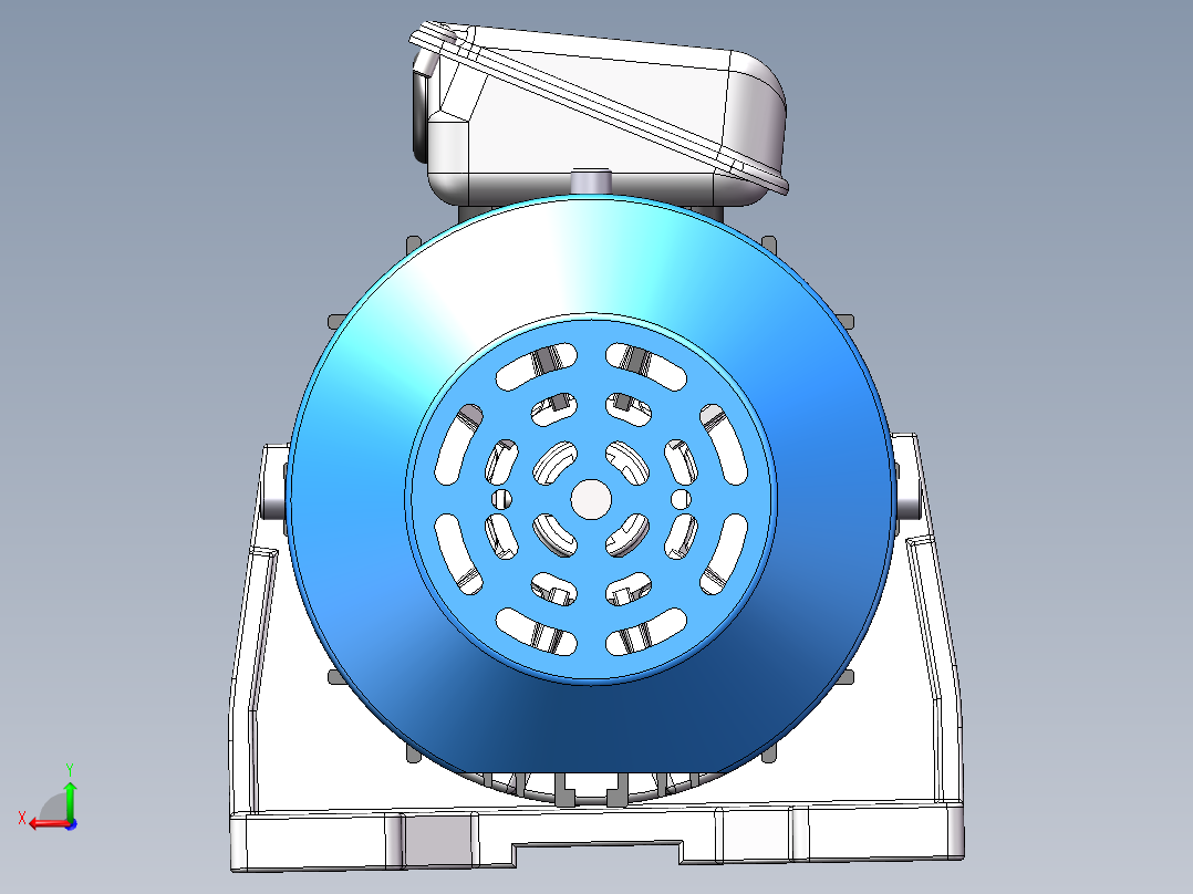 电机 带摆线针减速机后视图