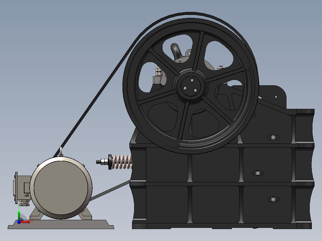 PE250X1000颚式破碎机2D+3D==1056929==600前视图