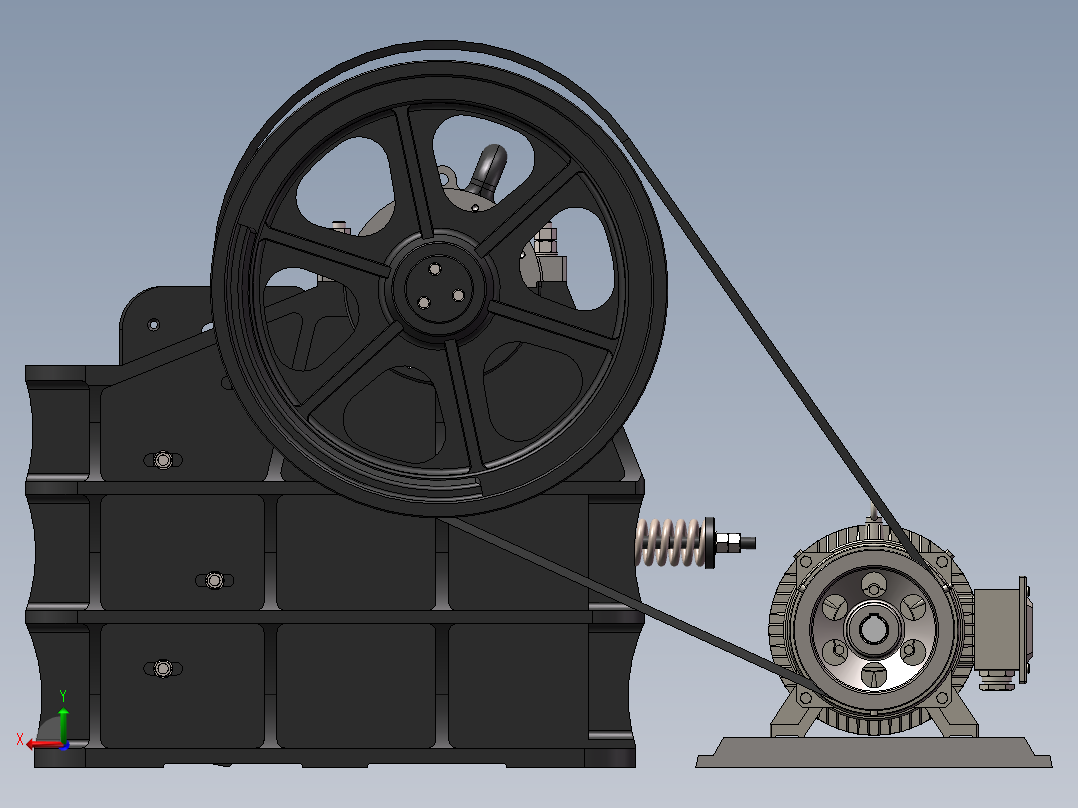 PE250X1000颚式破碎机2D+3D==1056929==600后视图