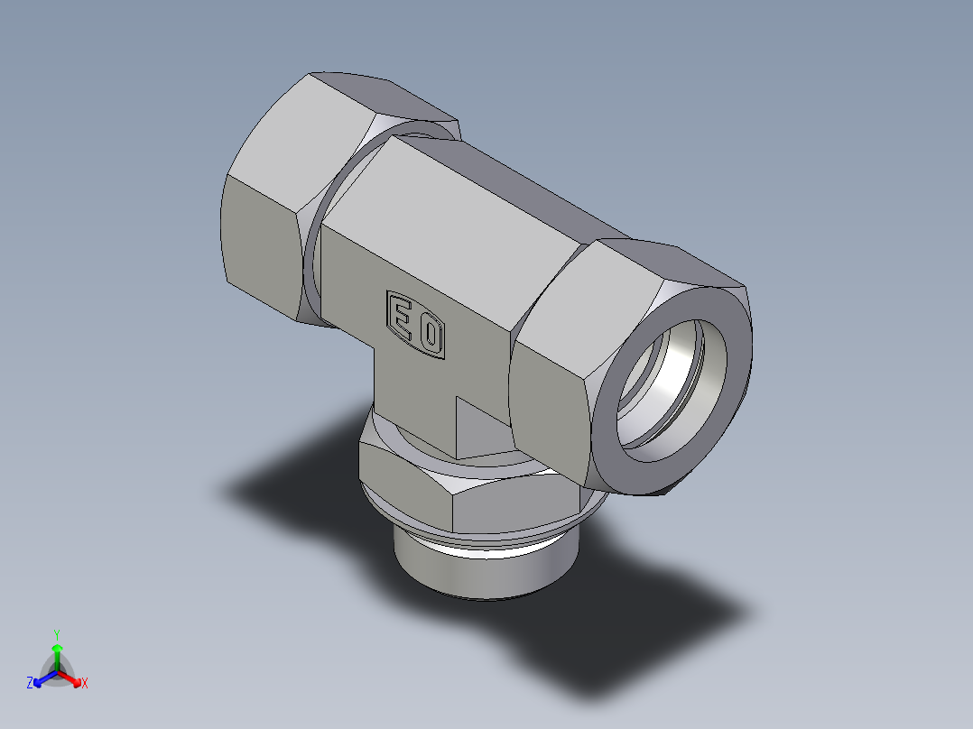 卡套式工业通用硬管接头EO_Adjustable_locknut_branch_tee_TEE28ZLRCF