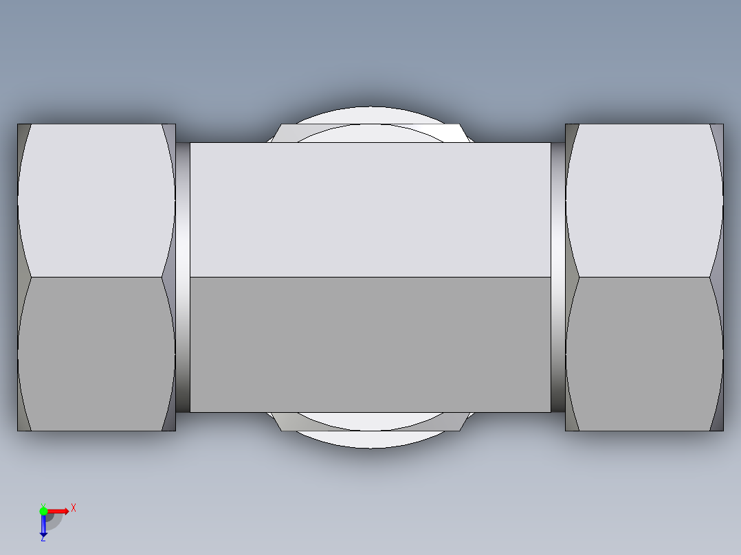 卡套式工业通用硬管接头EO_Adjustable_locknut_branch_tee_TEE28ZLRCF俯视图
