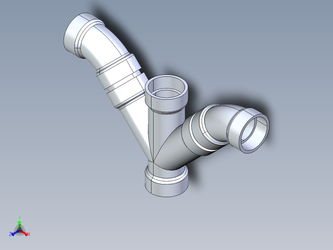 船舶管路系统S11_SeaDrainPLUS_DoubleComboWye-SxSxSxS_37E268201_1-1-2in Sea Drain Plus - Double Wye - SxSxSxS正等轴测图