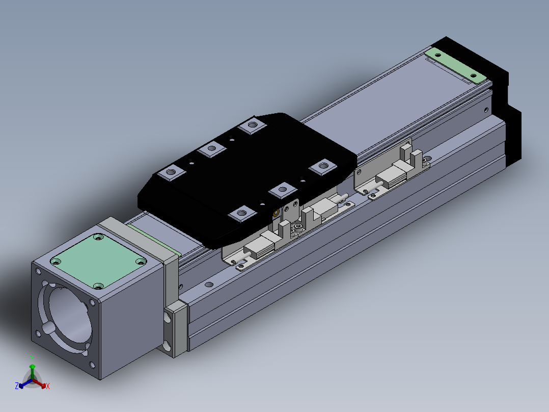 电动滑台模组SDH80直连模组（配台达电机）正等轴测图