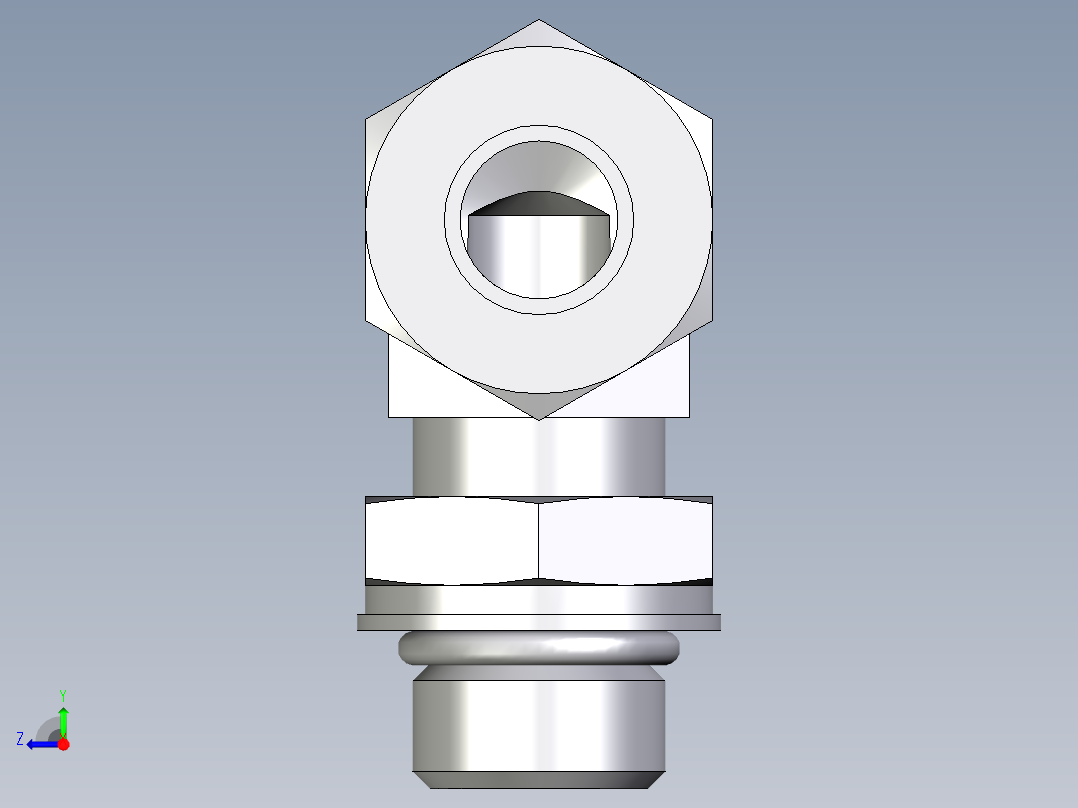 卡套式工业通用硬管接头EO_Adjustable_Locknut_elbow_WEE12LMORCF右视图